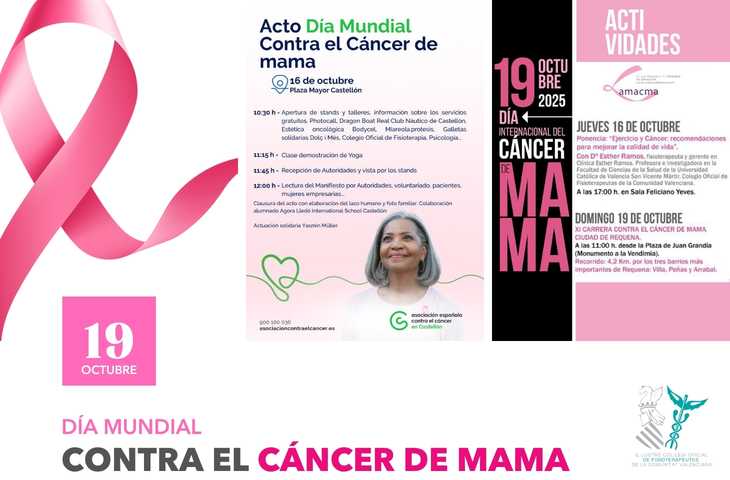 El ICOFCV se suma a los actos del Día Mundial Contra el Cáncer de Mama en Castellón y Requena