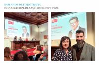 El ICOFCV aprovecha el acto de sanidad del PSPV-PSOE para hablar de Fisioterapia con los líderes socialistas